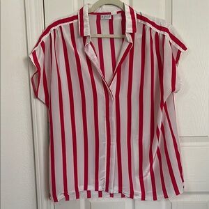 Women's Pink and White Striped Top